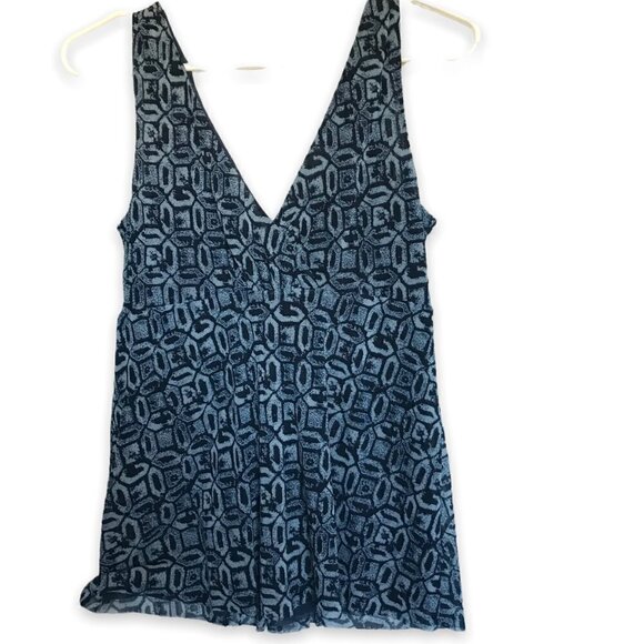 Michael Kors Blouse Empire Style V-Neck Sleeveless Women's Size Small in Blue - Picture 2 of 4